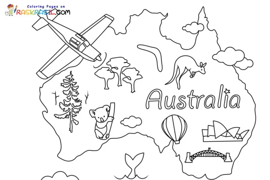 Desenhos de Australia Para Colorir 1