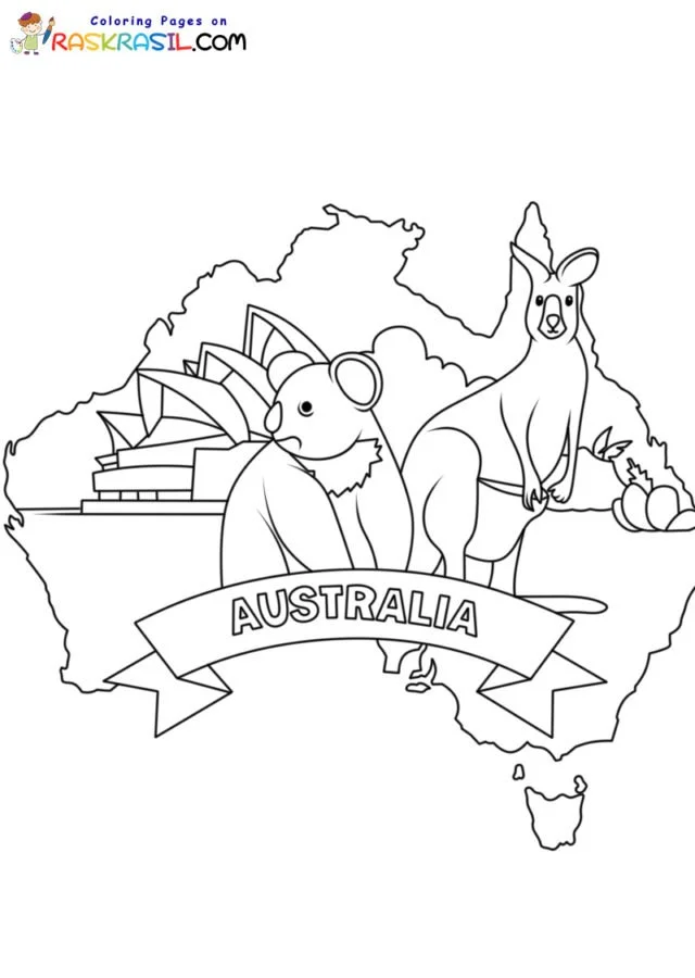 Desenhos de Australia Para Colorir 2