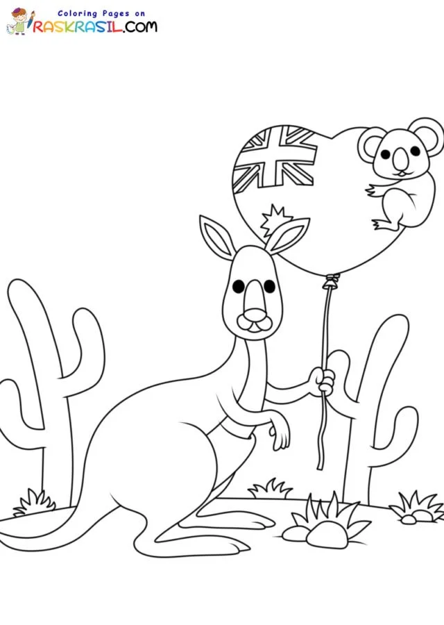 Desenhos de Australia Para Colorir 27