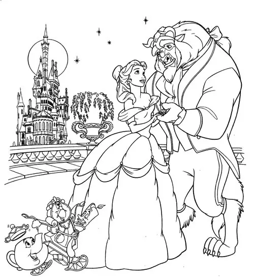 Belle Coloring Pages 7