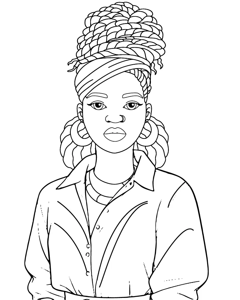 Desenhos de meninas negras para colorir 2