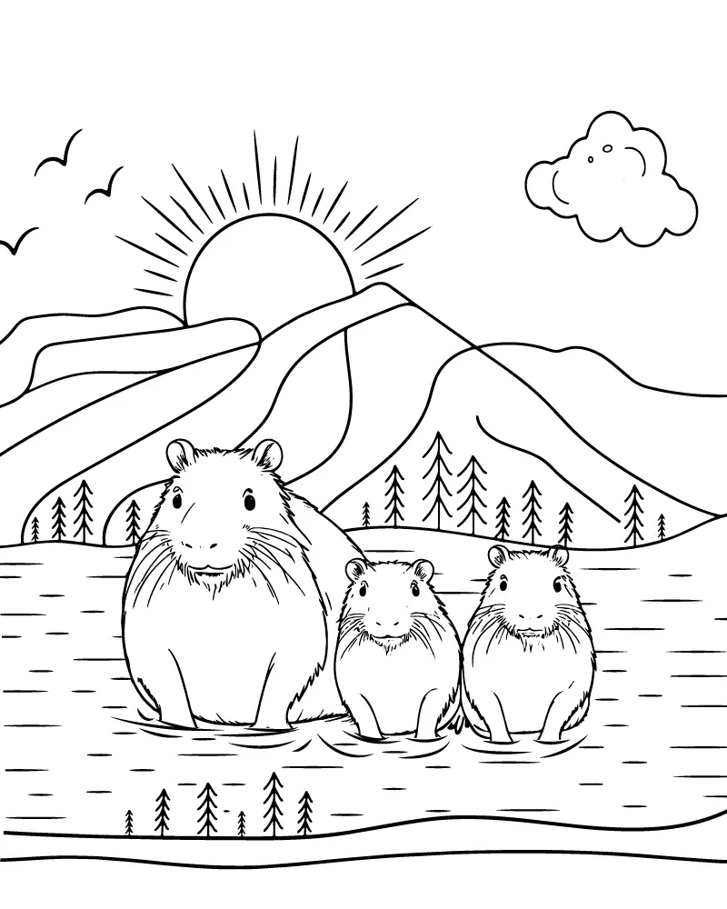 Capybara Ausmalbilder 1