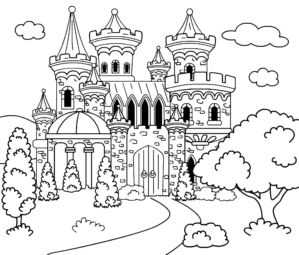 Desenhos de Castelo Para Colorir 50