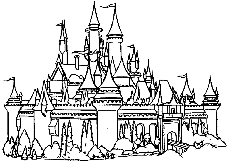 Desenhos de Castelo Para Colorir 9