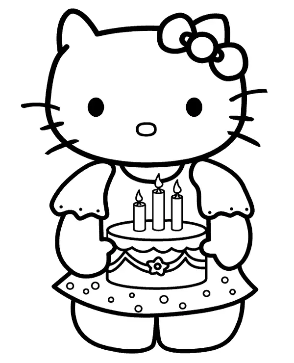 Cat Cake Coloring Pages 7