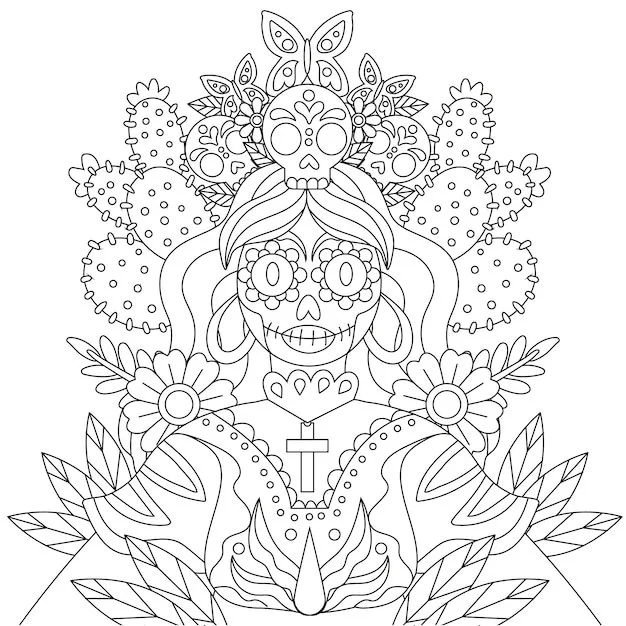 Catrina Para Colorear