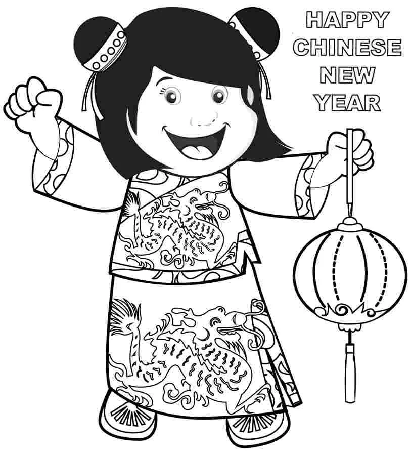 Ausmalbilder chinesischen Neujahr
