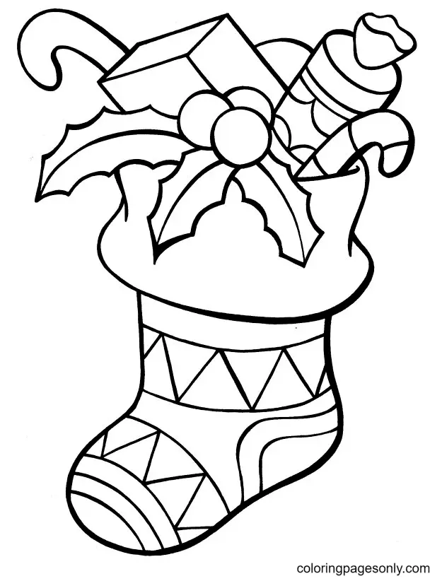 Calcetines Navidenos Para Colorear 3