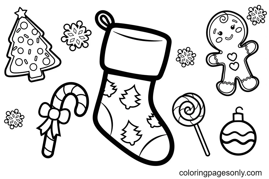 Calcetines Navidenos Para Colorear 31