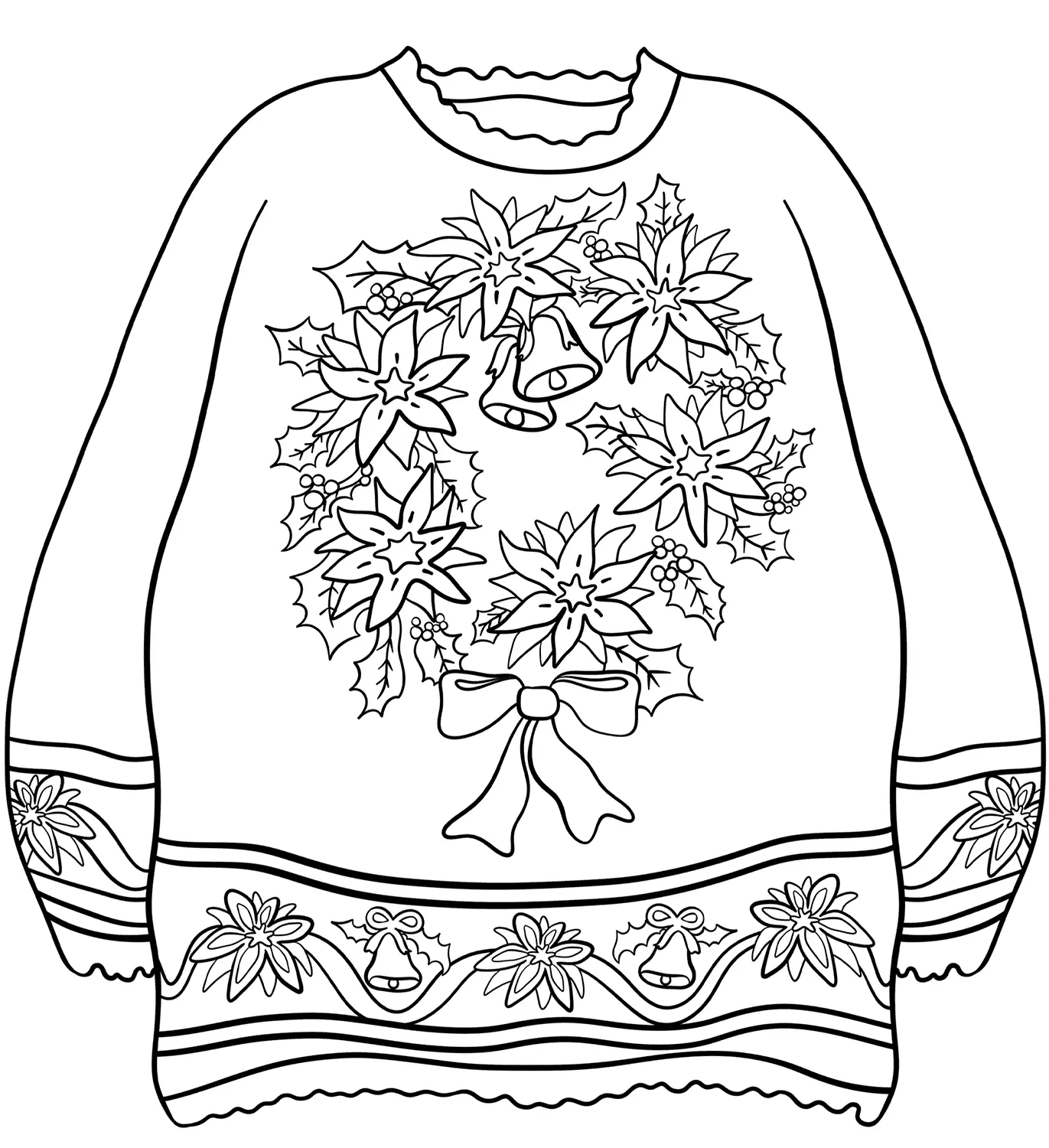 Desenhos de Sueteres de Natal Para Colorir