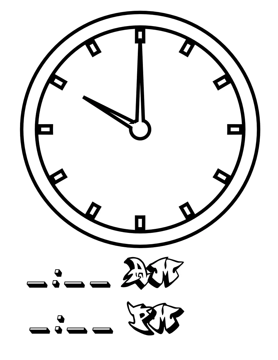 Uhr Ausmalbilder 74