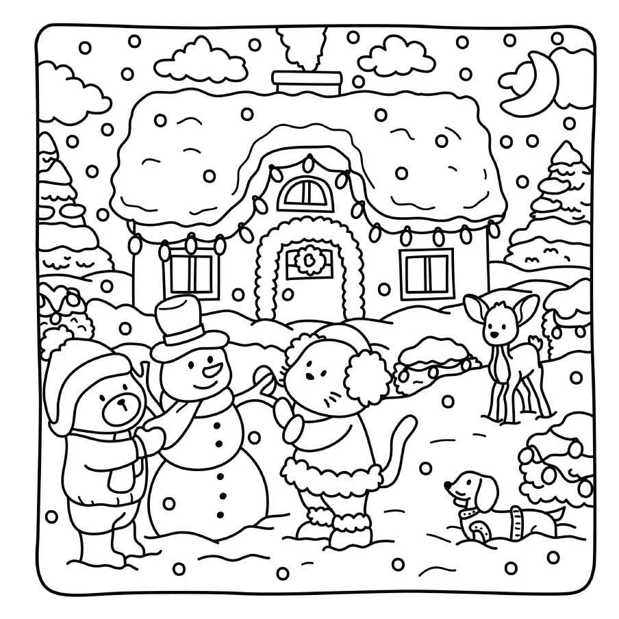 Cottage Friends Ausmalbilder