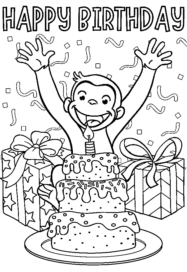 Curious George Coloring Pages 3