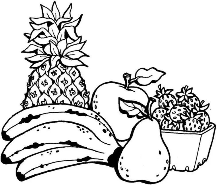 Cute Fruit Coloring Pages 4