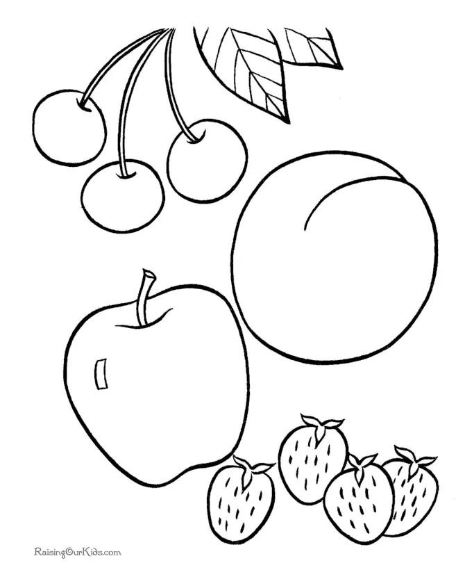 Cute Fruit Coloring Pages 9