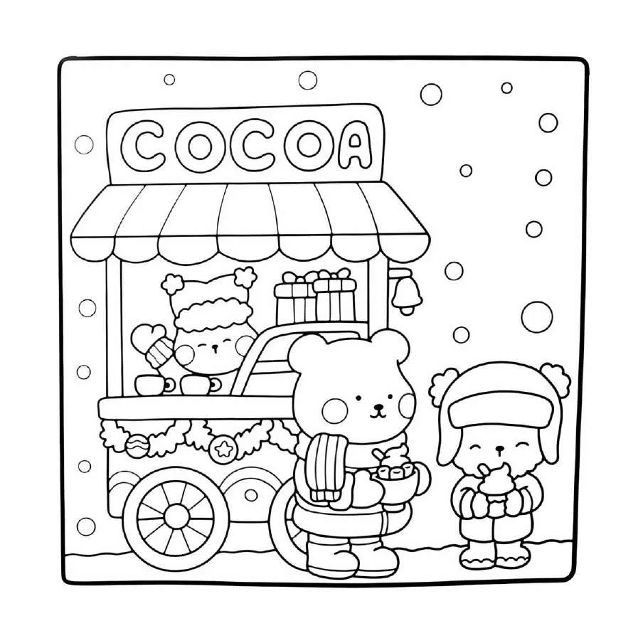 Cute N Cozy Navidad pginas para colorear 3