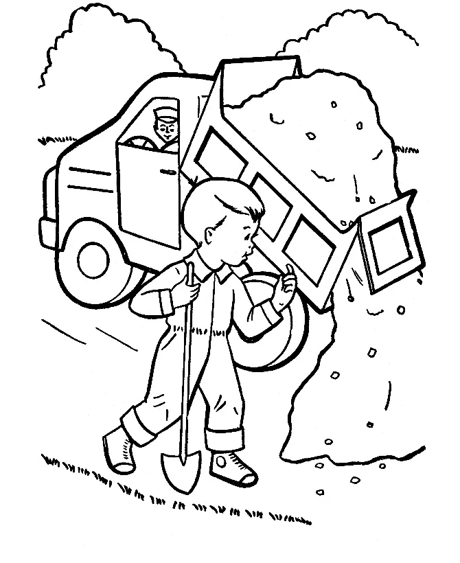 Desenhos de Caminhao Basculante Para Colorir