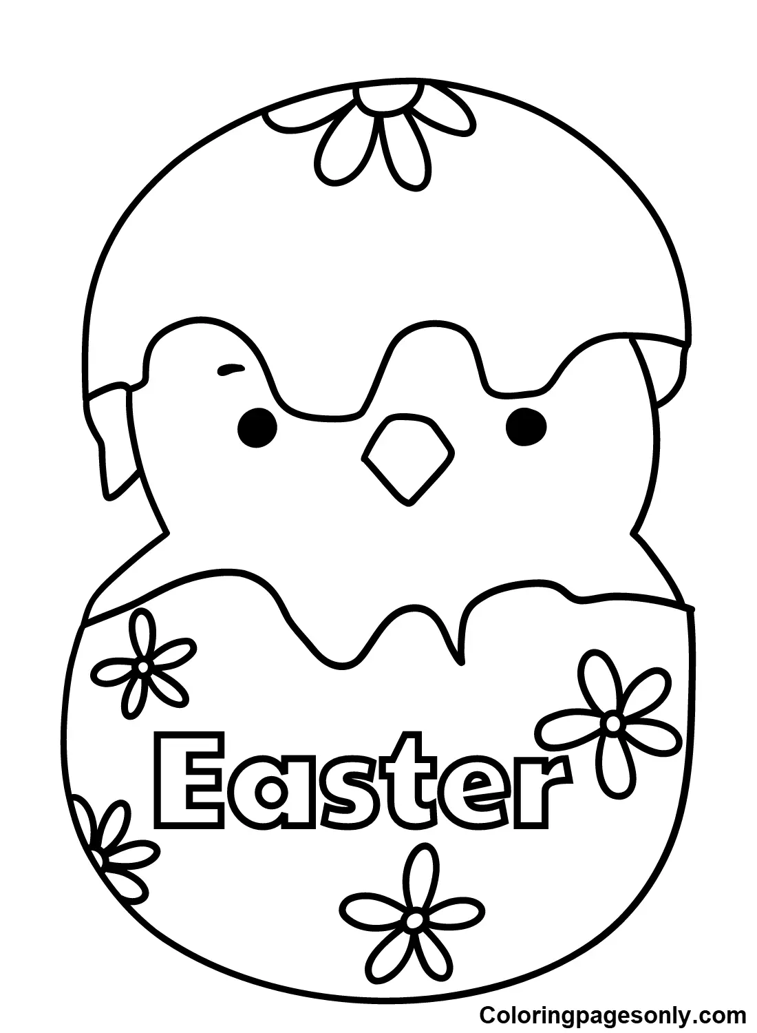 Easter Chick Coloring Pages 8