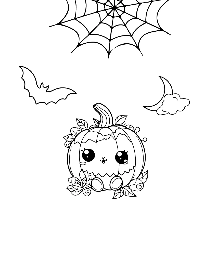 Einfache süße Halloween Ausmalbilder 8