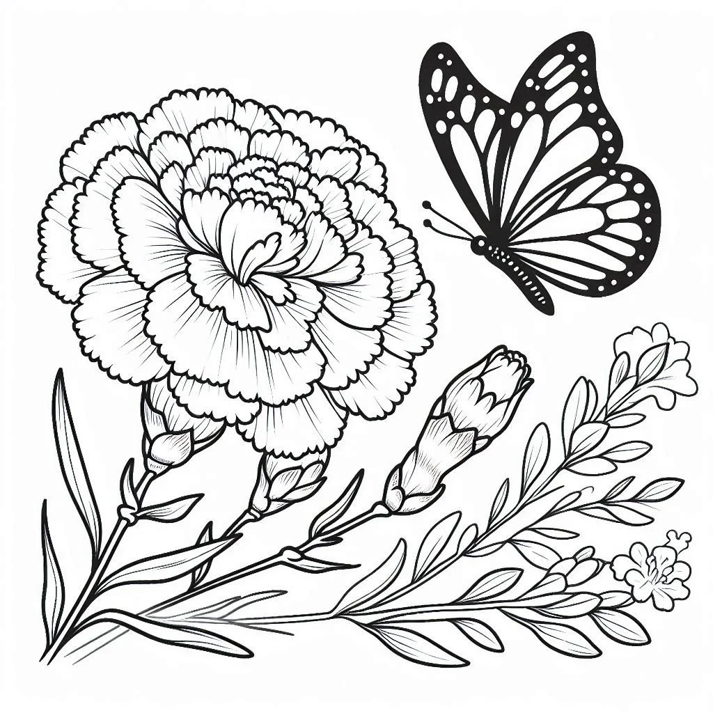 Flores e Borboletas para Colorear 10