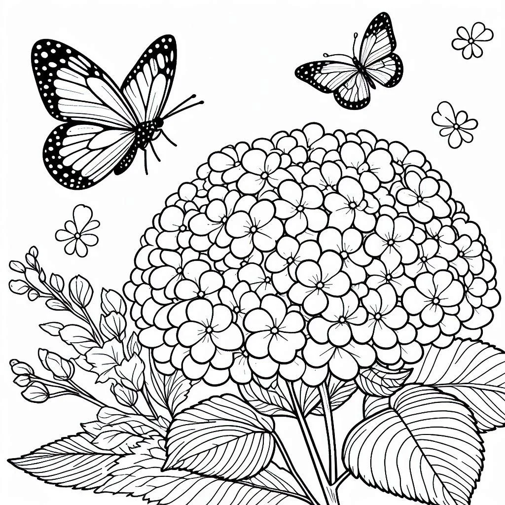 Flores e Borboletas para Colorear 19
