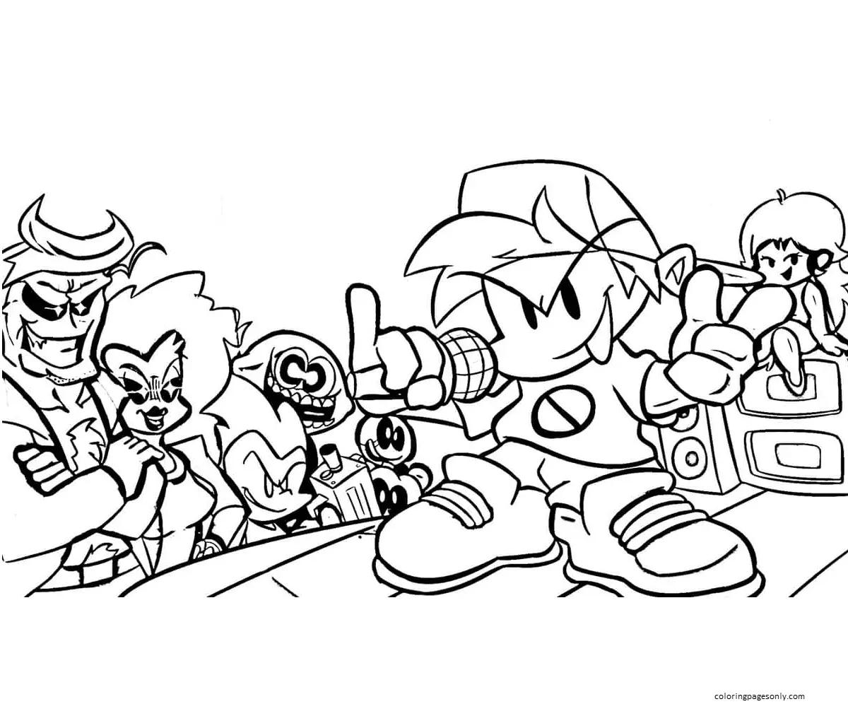 Friday Night Funkin Coloring Pages 43