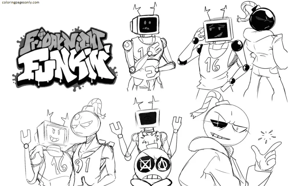 Friday Night Funkin Coloring Pages 93
