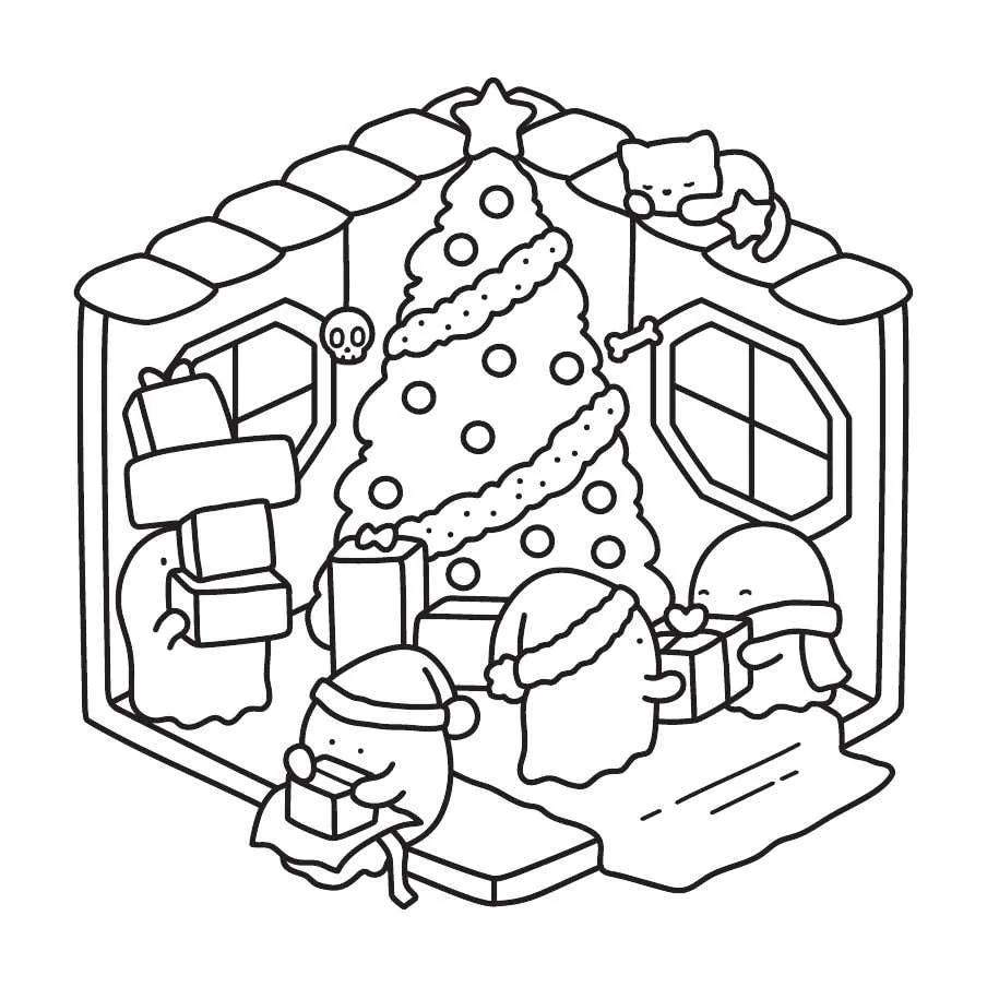 Natal Fantasminha Fofo para Colorear 10