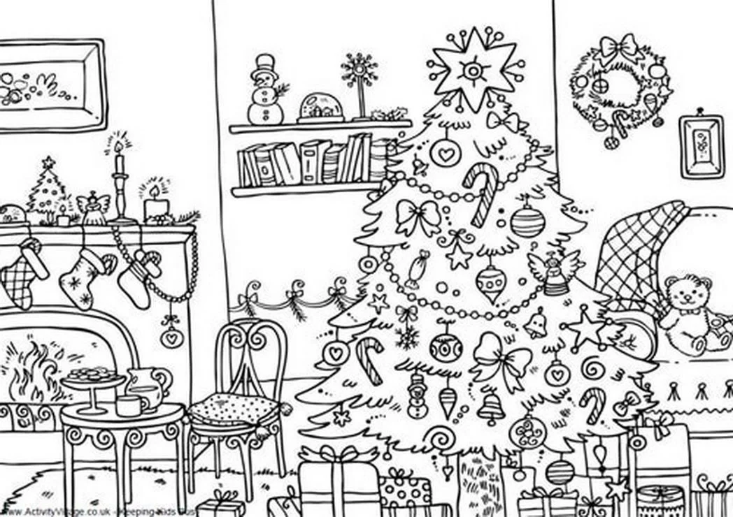 Hard Christmas Coloring Pages