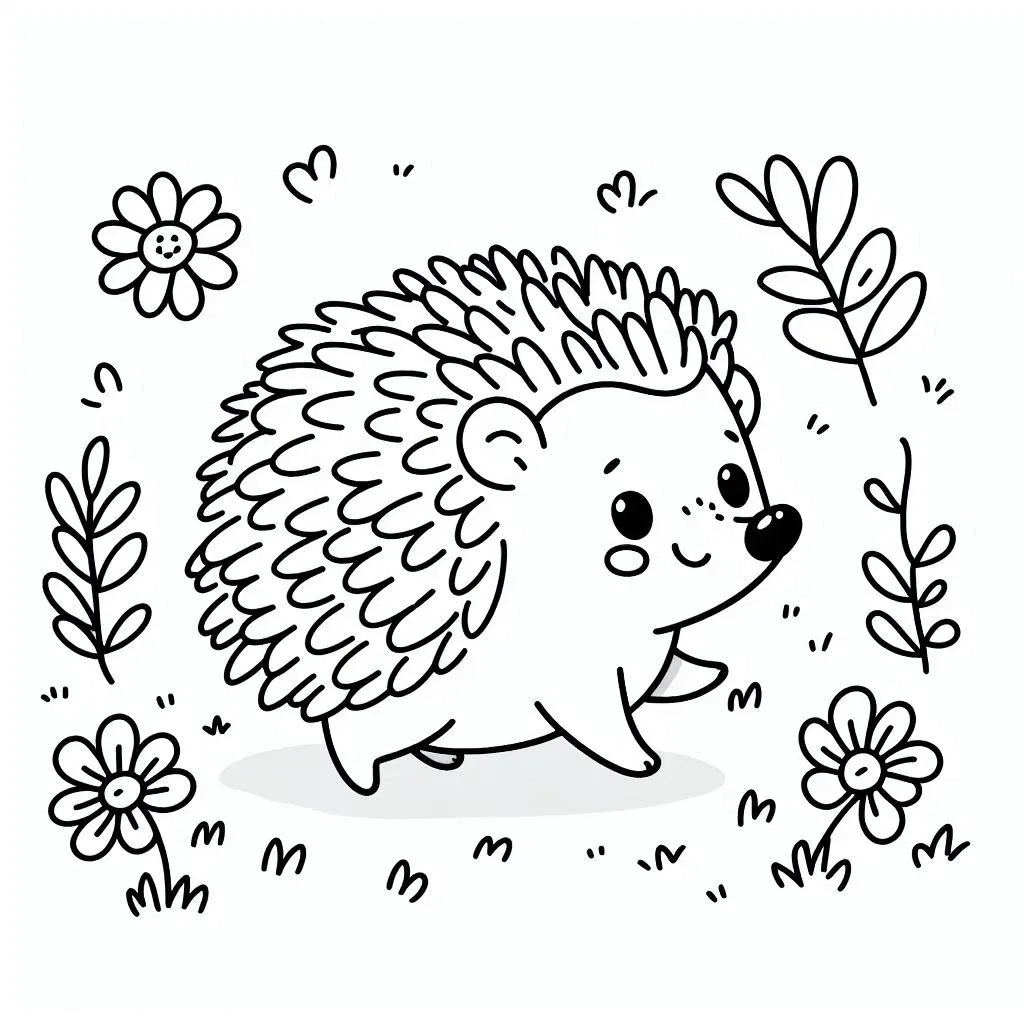 Hedgehog pginas para colorear