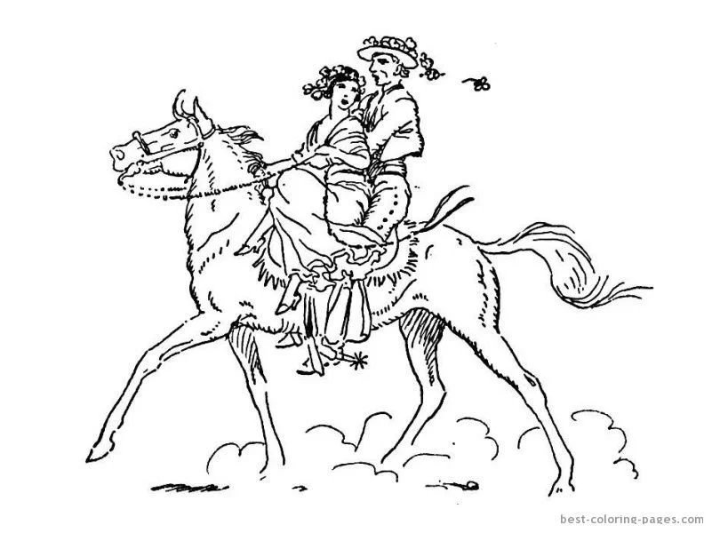 Desenhos de Cavalo E Cavaleiro Para Colorir 18