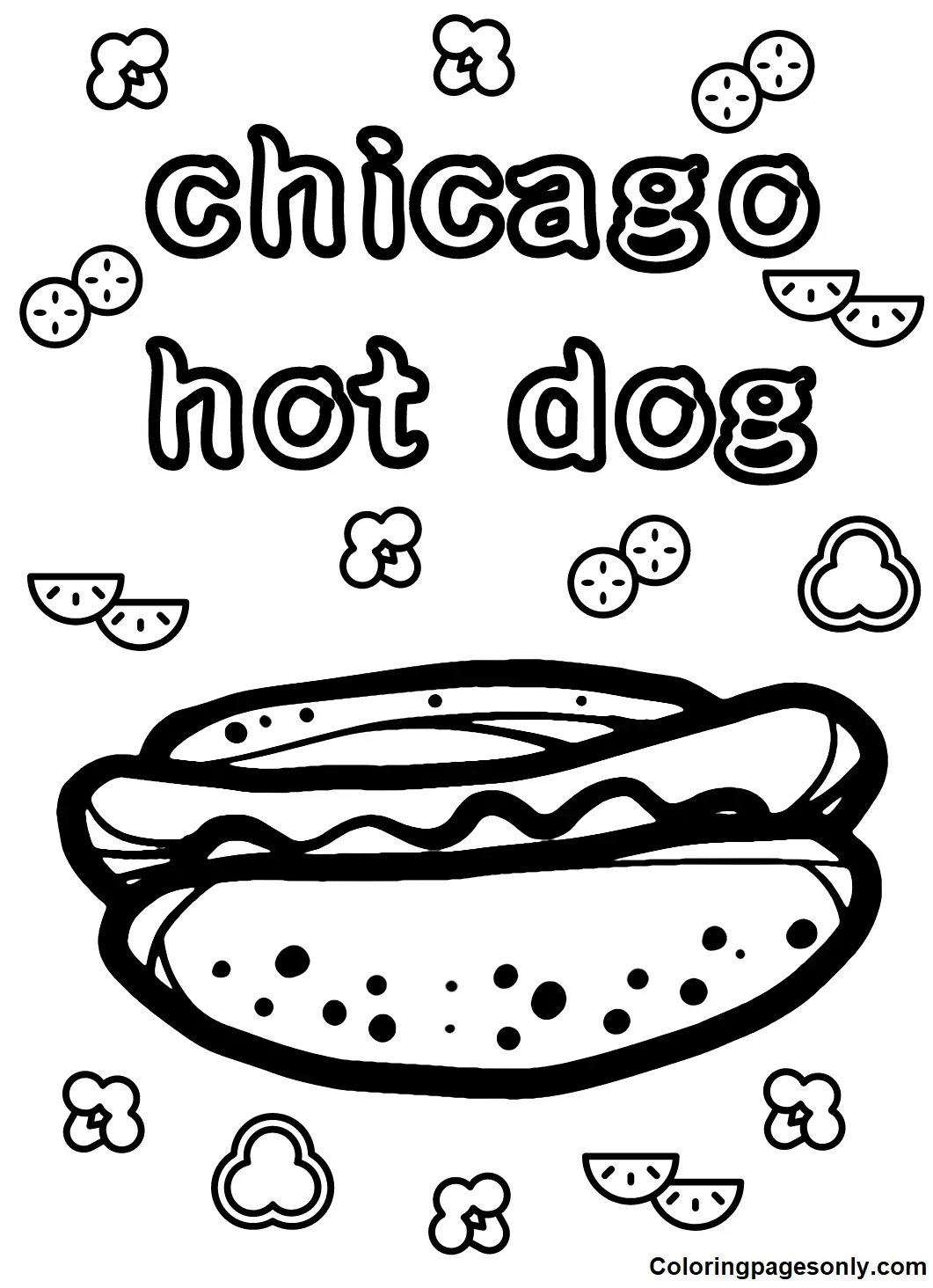 Hot Dog Para Colorear