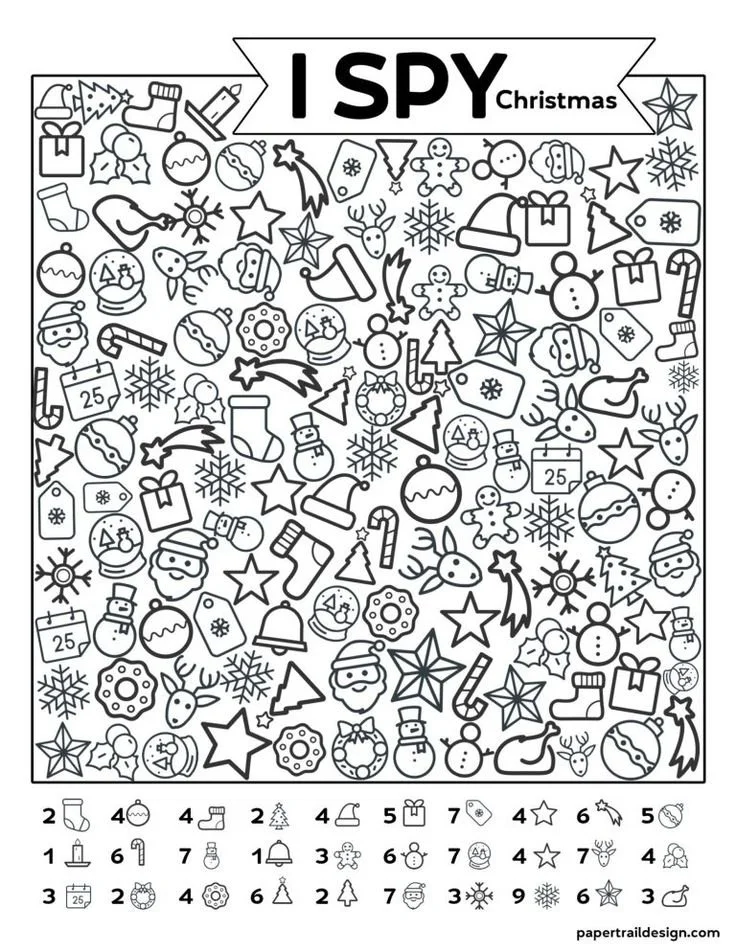 Desenhos de Eu Espio Natal Para Colorir 1