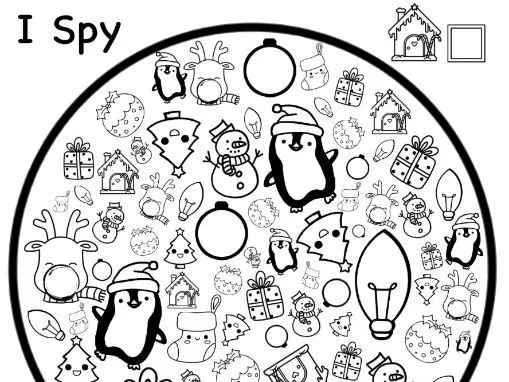 Desenhos de Eu Espio Natal Para Colorir 11