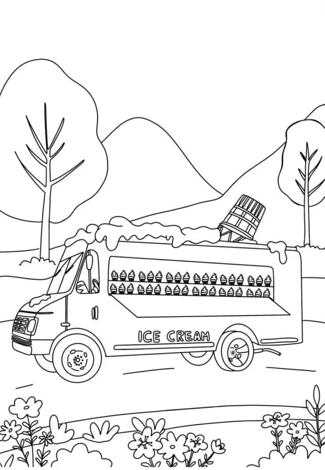 Desenhos de Caminhao de Sorvete Para Colorir 51