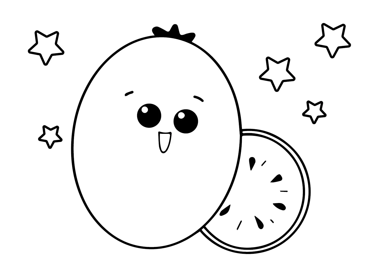 Kiwi Fruit Coloring Pages 3