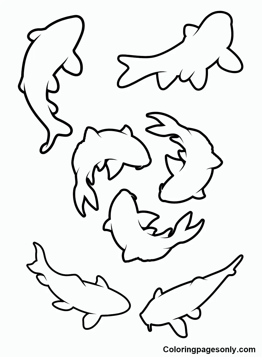 Desenhos de Peixes Koi Para Colorir