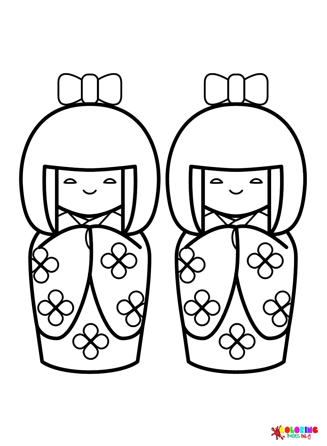 Kokeshi Doll Coloring Pages 15