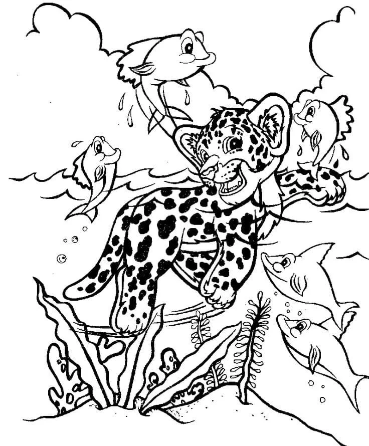 Desenhos de Leopardos Para Colorir 71
