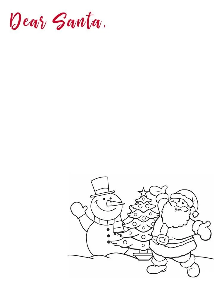 Brief an den Weihnachtsmann Ausmalbilder 1