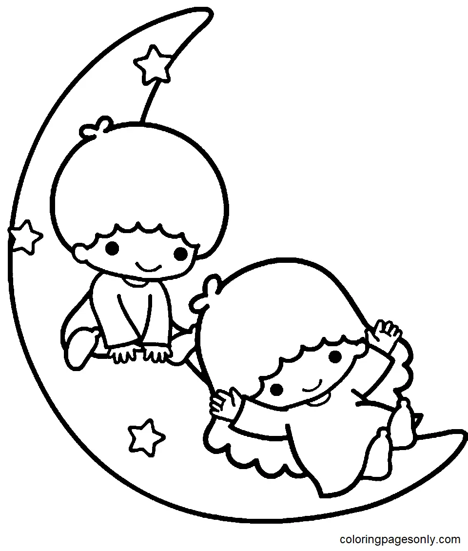 Little Twin Stars Coloring Pages 1
