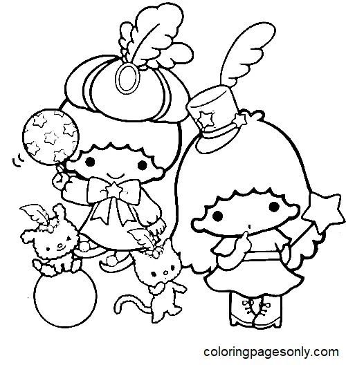 Little Twin Stars Coloring Pages 17