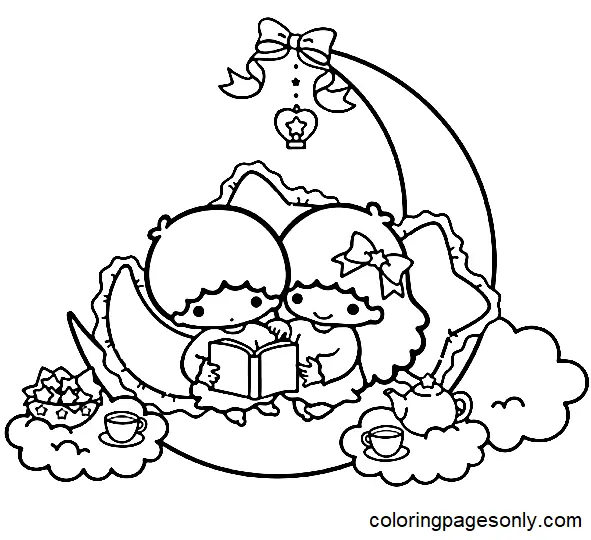Little Twin Stars Coloring Pages 2