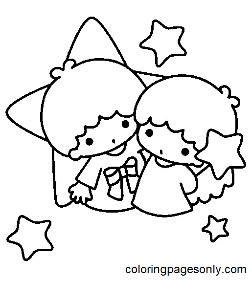 Little Twin Stars Coloring Pages 9