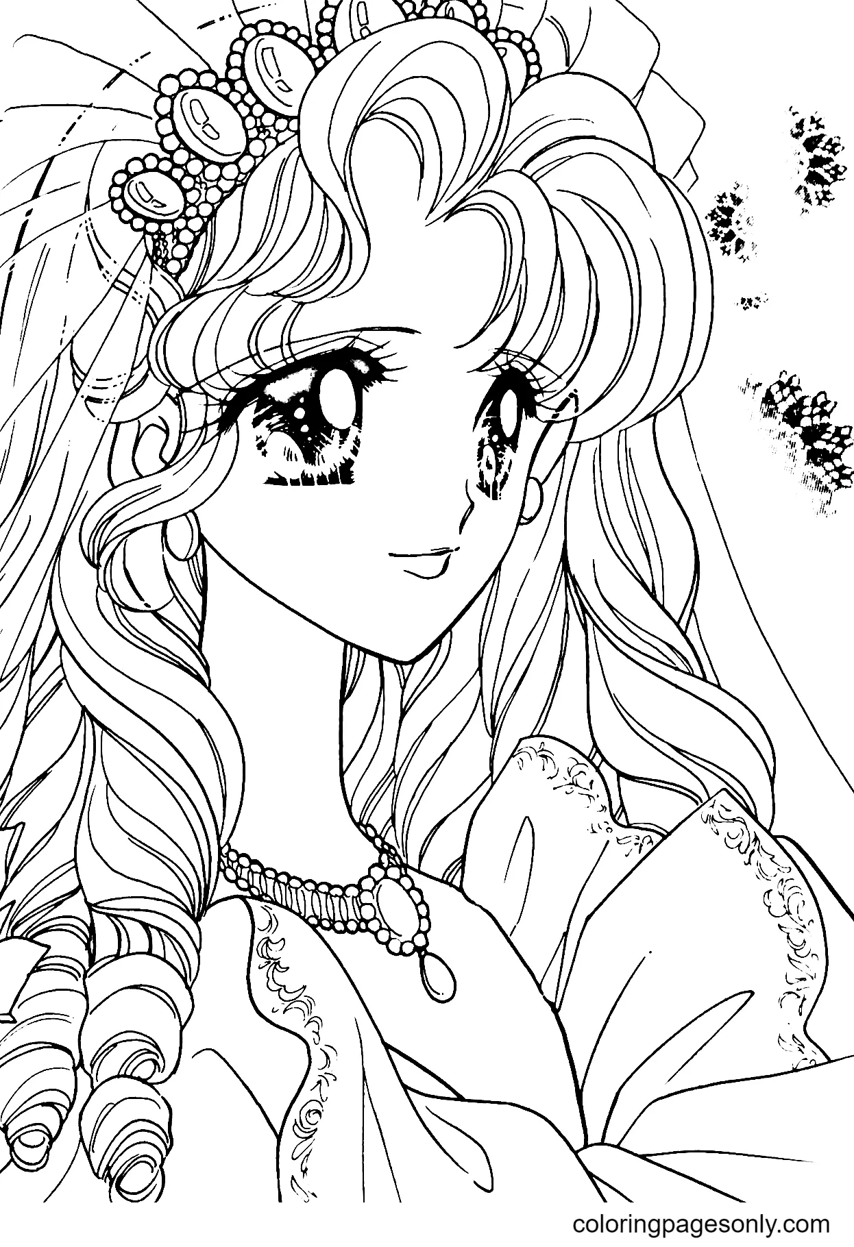 Long Hair Anime Girl Coloring Pages 37