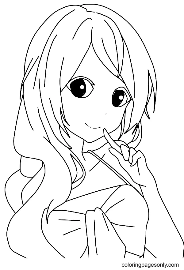 Long Hair Anime Girl Coloring Pages 43