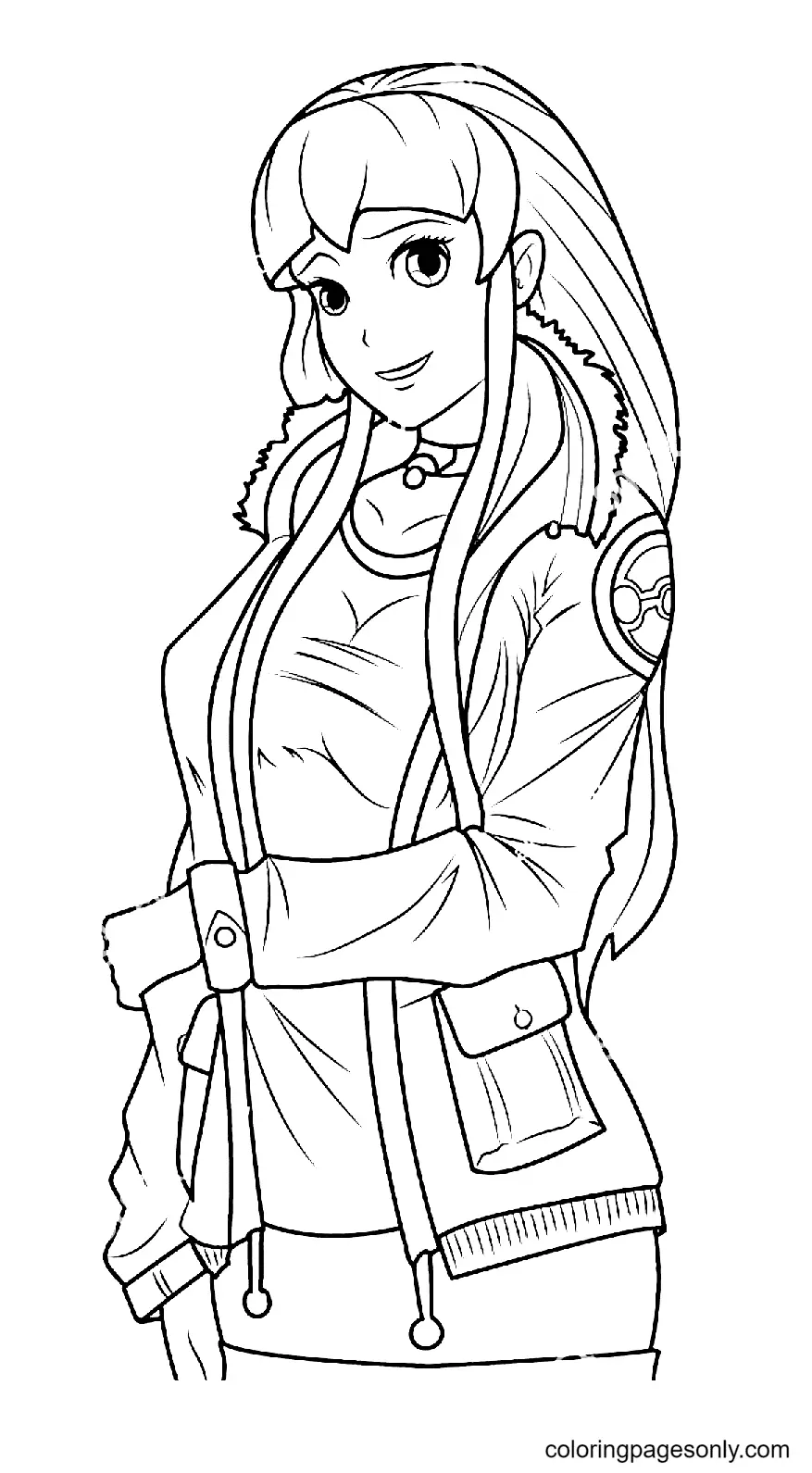 Long Hair Anime Girl Coloring Pages 45