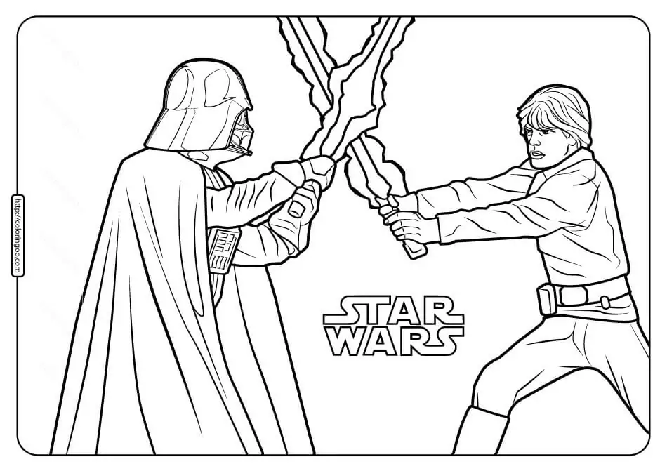 Luke Skywalker Para Colorear 9