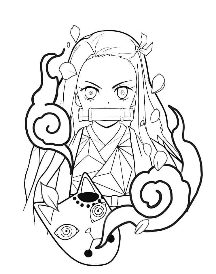 Nezuko Coloring Pages 16