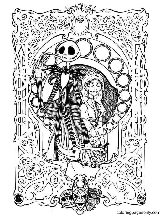 Desenhos de Pesadelo Antes do Natal Para Colorir